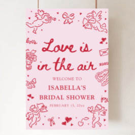 Poster Valentine Love is in the Air Bridal Shower Welcome