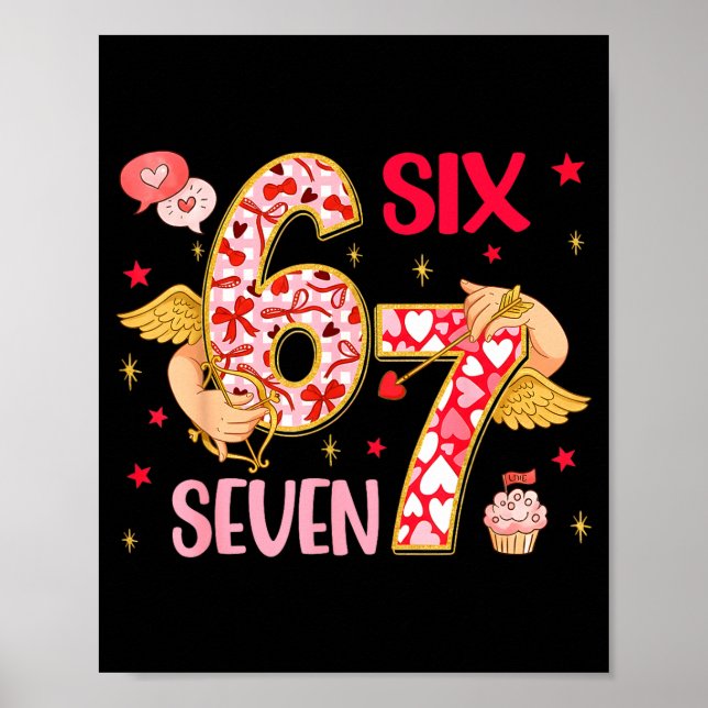 Poster Valentine Nge 67 Funny Saying Six Seven Valentine' (Frente)