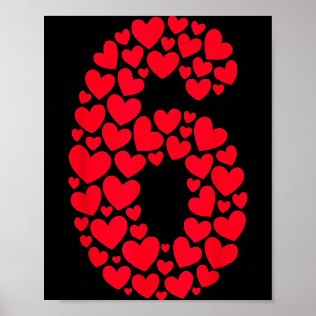 Poster Valentine’s Day 67 Filled With Heart Funny Six Sev (Frente)