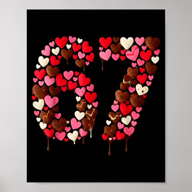 Poster Valentine’s Day 67 Meme Filled With Hearts Funny S (Frente)