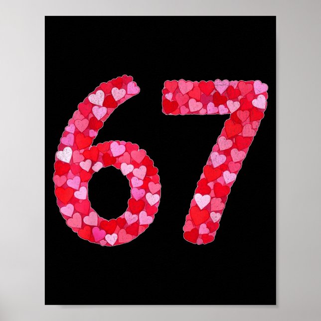 Poster Valentine’s Day 67 Meme Filled With Hearts Funny S (Frente)