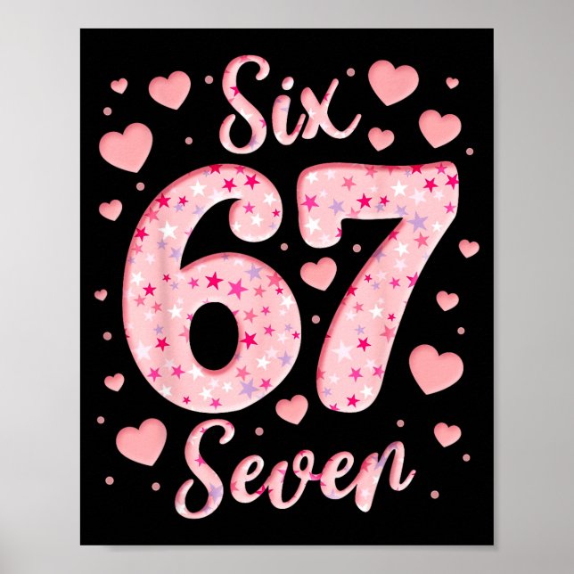 Poster Valentine’s Day 67 Meme Filled With Hearts Funny S (Frente)