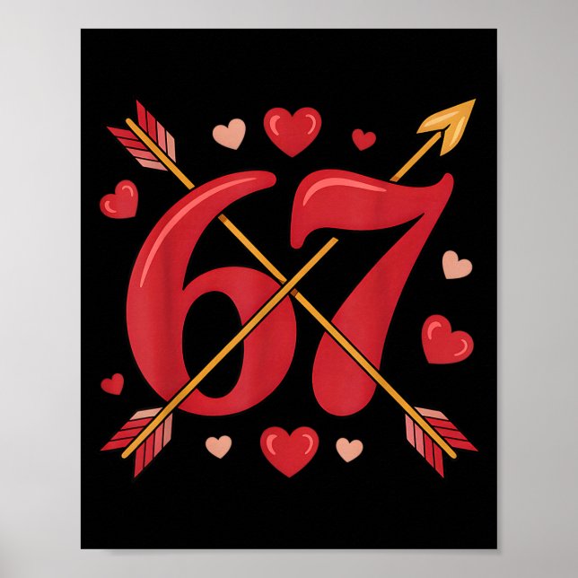 Poster Valentine’s Day 67 Meme Filled With Hearts Funny S (Frente)
