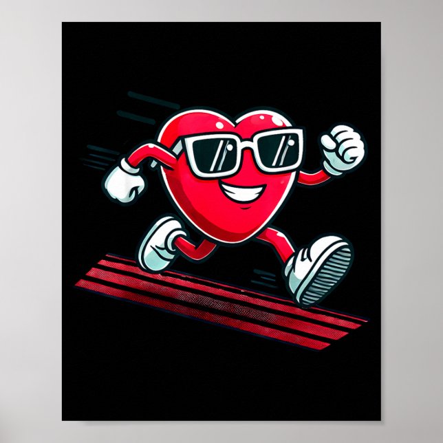 Poster Valentine’s Day Love Heart Runner Track Running  (Frente)