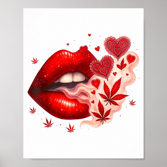 Poster Valentine’s Day Weed Lover Stoner Babe  (Frente)
