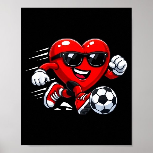 Poster Valentine Soccer Heart Drip Srt Love Valentines Da (Frente)