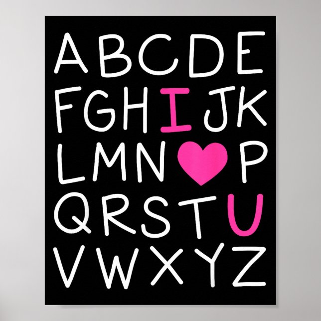 Poster Valentines Day Abc I Love You Alphabet Teacher Gir (Frente)