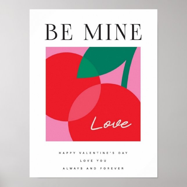 Poster Valentine's Day  Be Mine Valentine's Day Card (Frente)