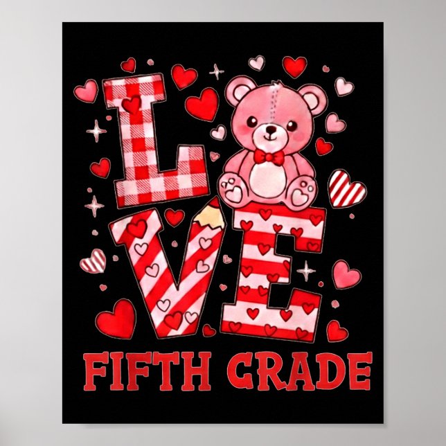 Poster Valentine's Day Love Fifth Grade Teacher  (Frente)