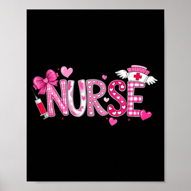 Poster Valentines Day Nurse Graphic Nk Patterns For Woman (Frente)