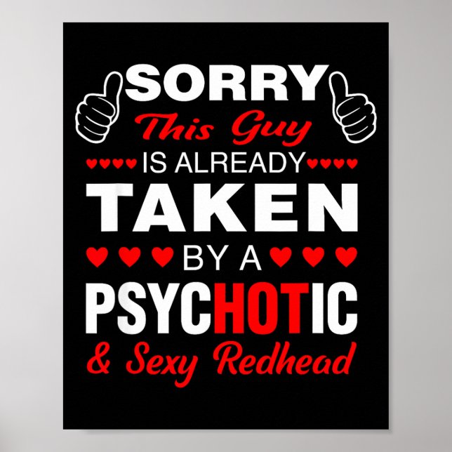 Poster Valentine's Day Redhead Sorry This Guy Is Taken Y  (Frente)