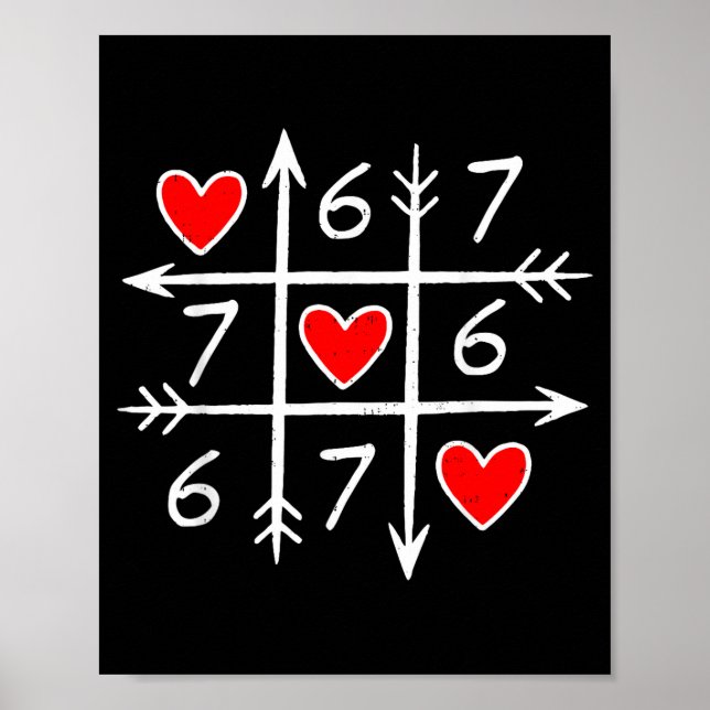 Poster Valentines Day Six Seven 67 Meme 6 7 Heart Boys Gi (Frente)