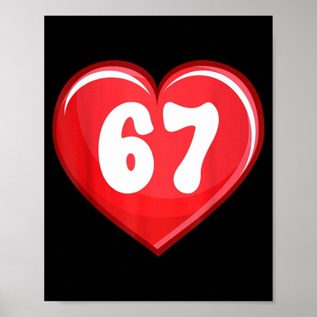 Poster Valentine's Day Six Seven Hearts 6 7 Meme Gen Alph (Frente)