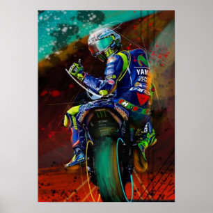 Poster valentino rossi, lenda do moto gp, o doutor 46,