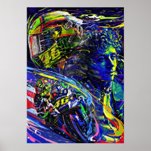 Poster valentino rossi, lenda do moto gp, o doutor 46,