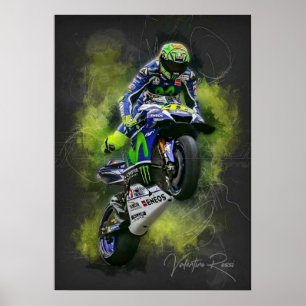 Poster valentino rossi, lenda do moto gp, o doutor 46,