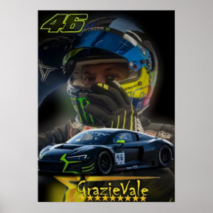 Poster valentino rossi, lenda do moto gp, o doutor 46,