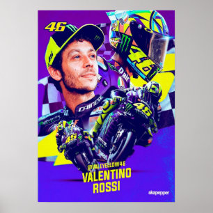 Poster valentino rossi, lenda do moto gp, o doutor 46,