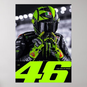 Poster valentino rossi, lenda do moto gp, o doutor 46,