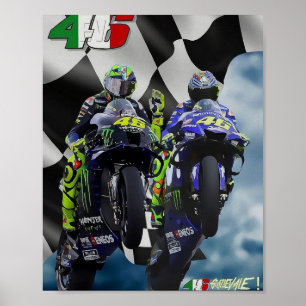 Poster valentino rossi, lenda do moto gp, o doutor 46, ro