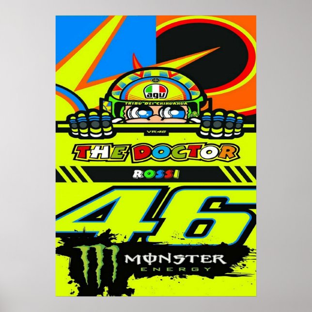 Poster valentino rossi, moto gp legend,    the doctor 46, (Frente)