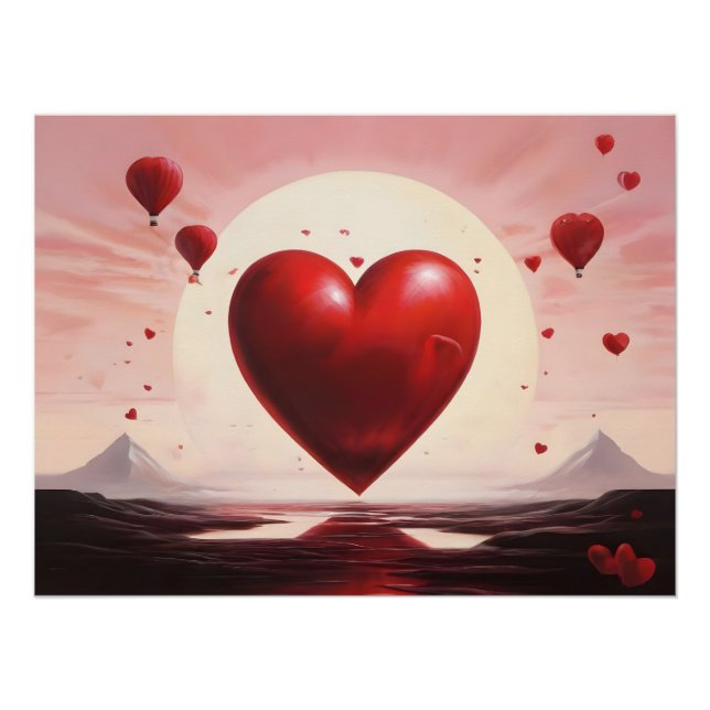 Póster valentinstag herz geschenk  für freundin (Frente)