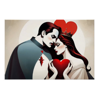 Póster Valet et reine de coeur