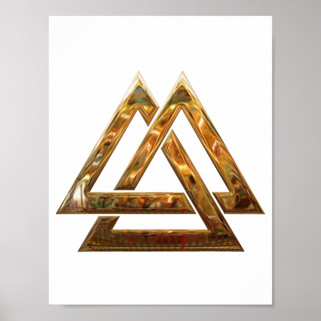 Poster Valknut - ouro (Frente)