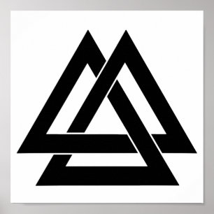 Póster Valknut - preto