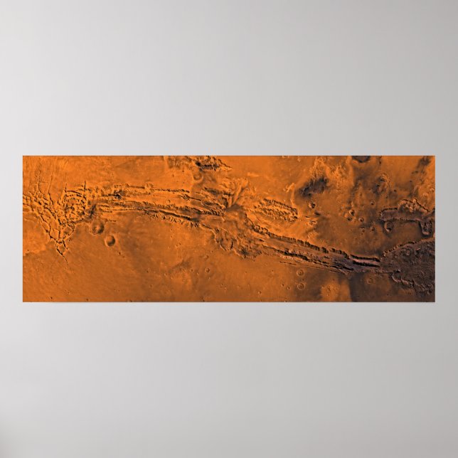 Póster Valles Marineris Canyon System em Mars Panorama (Frente)