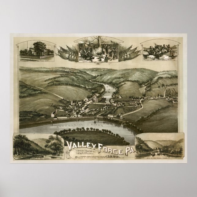 Poster Valley Forge Pa. 1890 (Frente)