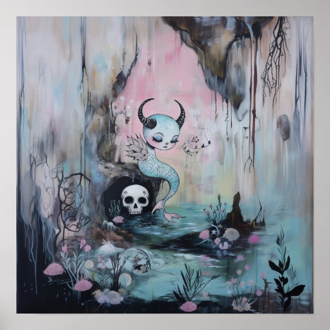 Poster Valor da Matriz de Arte AI da Serpente do Mar Cava (Frente)