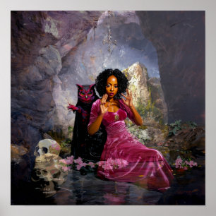 Poster Valor da Matriz de Arte AI Witchy de Intenção Mani