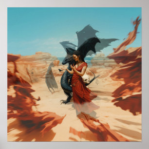 Poster Valor da Matriz de Arte AI Witchy do Caveira abstr