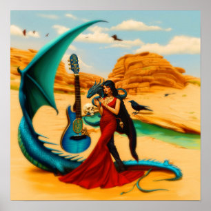 Poster Valor da Matriz de Arte AI Witchy do Caveira abstr