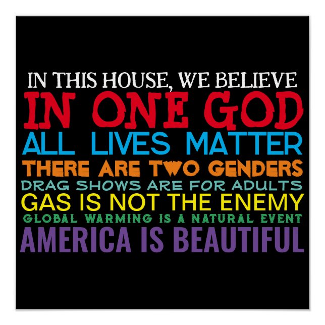 PÓSTER VALORES CONSERVADORES - POSTER GLOSSY (Frente)