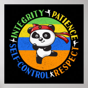 Poster Valores de Artes Marciais - Meninos Karate Mindset