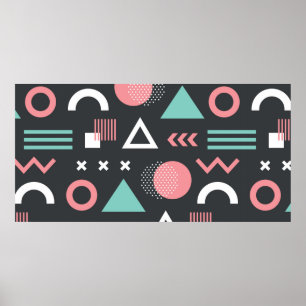 Poster Valores geométricos, design de padrão uniforme. 