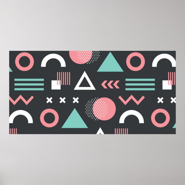 Poster Valores geométricos padrão uniforme design. (Frente)