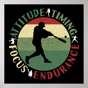 Poster Valores Motivacionais de Equipe de Beisebol