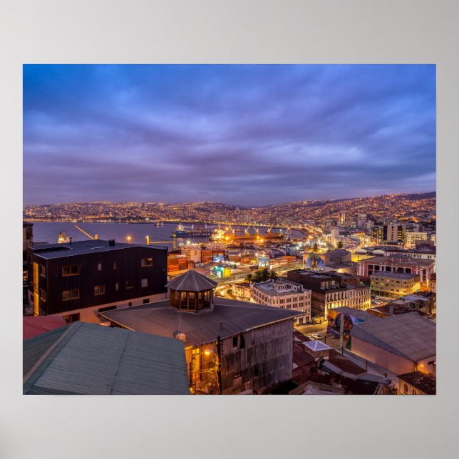 Póster Valparaíso à Noite (Frente)