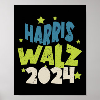 Poster Valsa de Harris 2024 Com Estrelas 