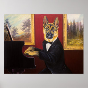 Poster Valsa do piano do german shepherd  