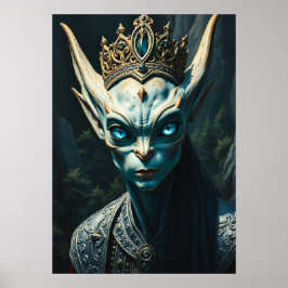 Poster Valtharion Antigo Rei Elfo - Fantasia Sombria