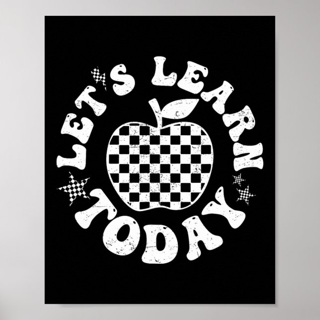 Poster Vamos Aprender Hoje Apple Xadrez De Volta à Escola (Frente)