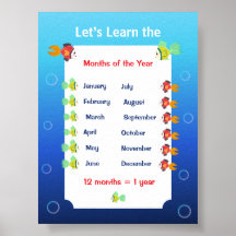 Vamos Aprender os Meses do Ano Cartaz para Criança