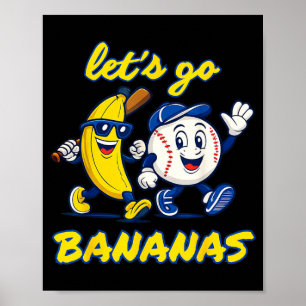 Poster Vamos Banana Fofo Engraçado Crianças Homens Mulher