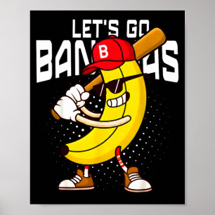 Poster Vamos camiseta retro de banana meninos crianças ho