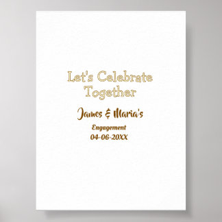 Poster Vamos celebrar juntos festa de noivado nome data