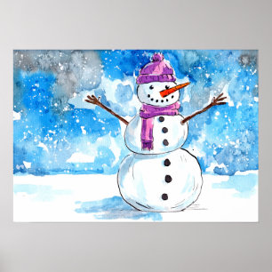 Poster Vamos constrói um boneco de neve
